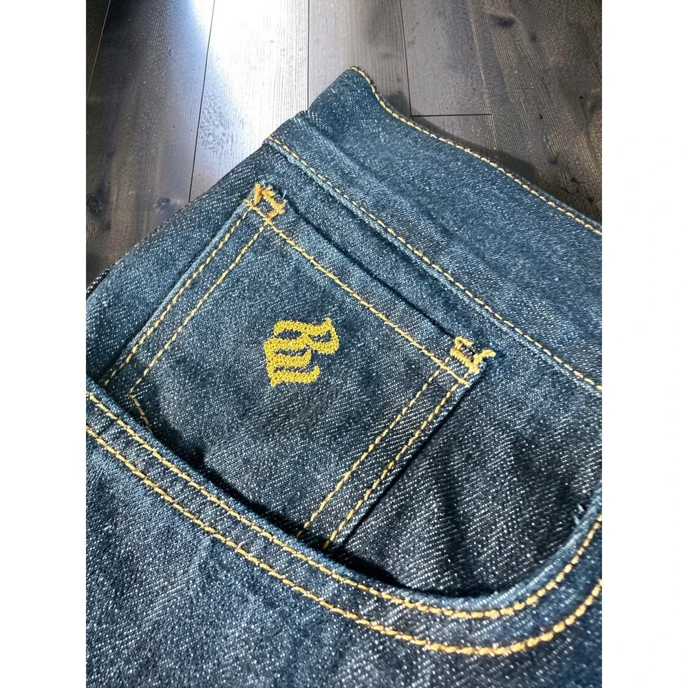 Rocawear Original Fit Jeans Mens 36x32 Blue Baggy WideLeg Embroidered Y2K HipHop